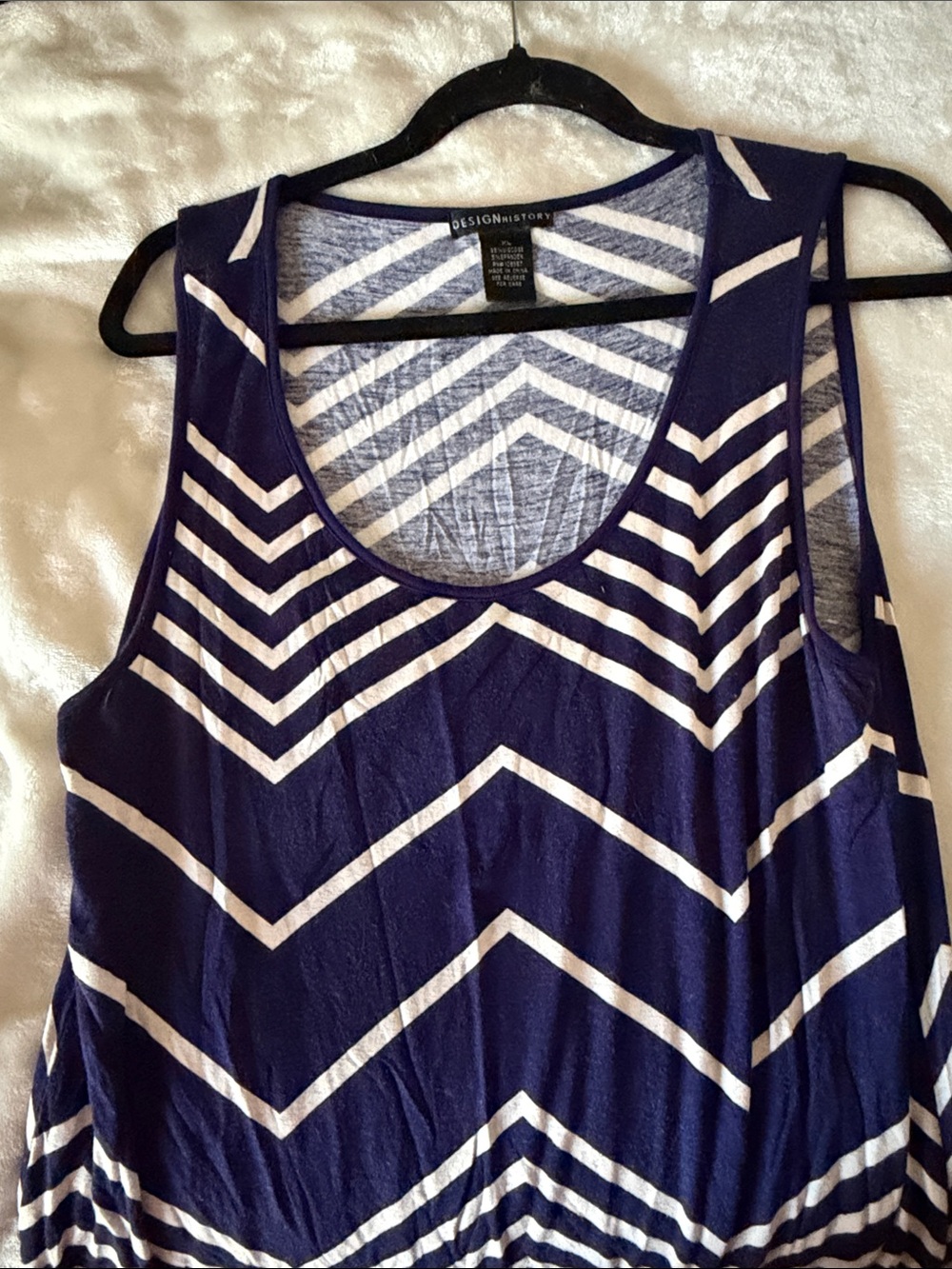 navy and white chevron dress